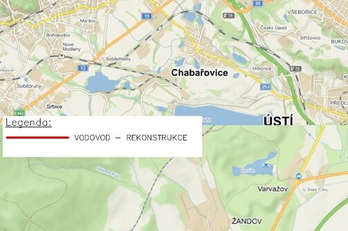 Chlumec, Žandov, spodní část - rekonstrukce vodovodu