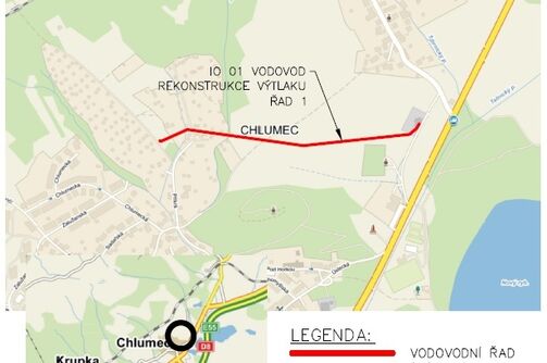 Chlumec - rekonstrukce vodovodu (výtlak do VDJ, 3. etapa)