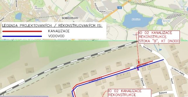 Krupka, Smetanova, U Horní dráhy - rekonstrukce kanalizace a vodovodu