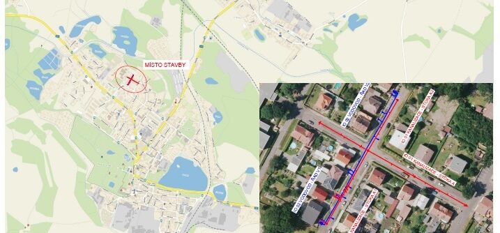 Duchcov, J. Pešaty, 5. května - rekonstrukce kanalizace a vodovodu