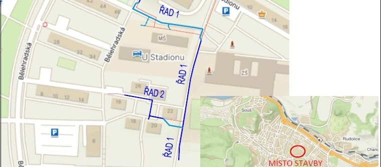 Most, Bělehradská, u školky – rekonstrukce vodovodu