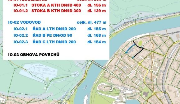 Děčín, Dobrovského, ČSLA, Labská – rekonstrukce kanalizace a vodovodu