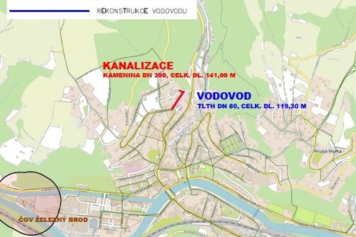 Železný Brod, Jarní – rekonstrukce kanalizace a vodovodu