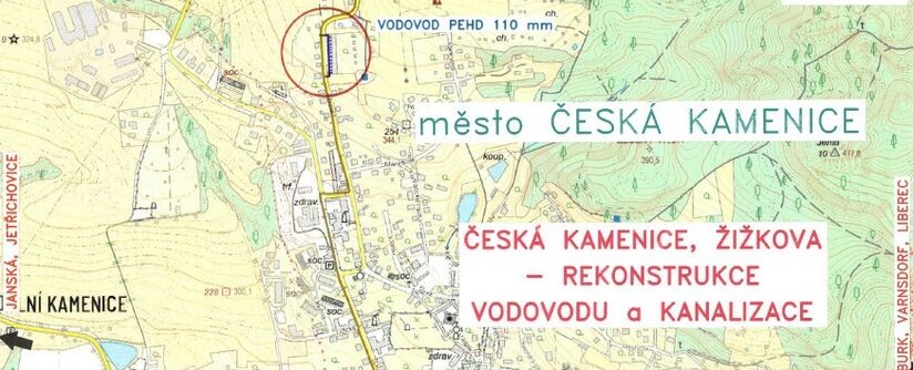 Česká Kamenice, Žižkova I. – rekonstrukce vodovodu a kanalizace