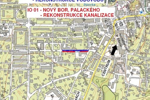 Nový Bor, Palackého - rekonstrukce kanalizace a vodovodu
