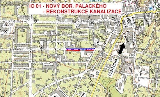 Nový Bor, Palackého - rekonstrukce kanalizace a vodovodu