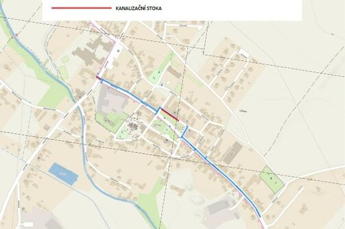 Údlice, Máchova, Revoluční - rekonstrukce vodovodu a kanalizace