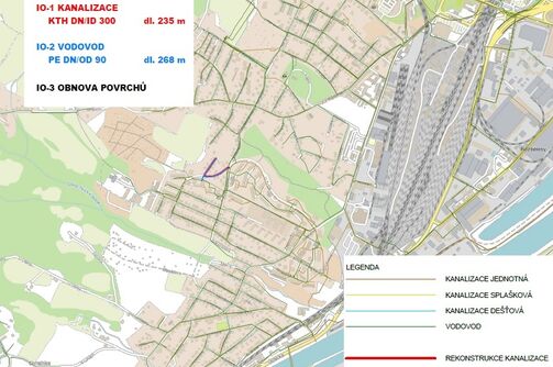 Děčín, Kozinova - rekonstrukce kanalizace a vodovodu