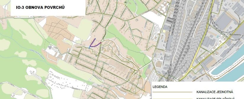 Děčín, Kozinova - rekonstrukce kanalizace a vodovodu