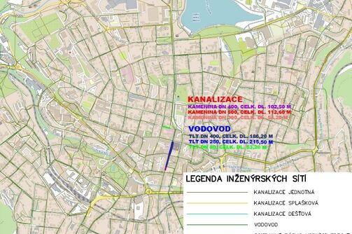 Jablonec n.N, Mírové náměstí, Lidická – rekonstrukce vodovodu a kanalizace