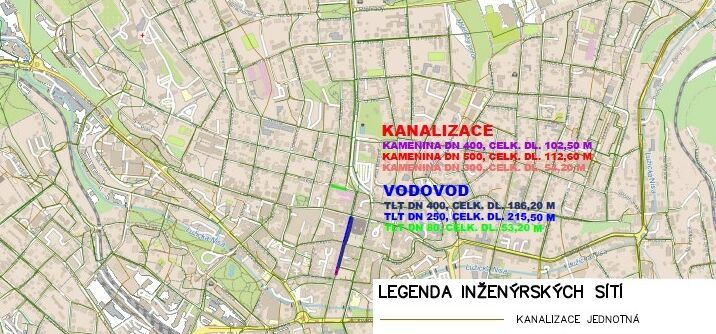 Jablonec n.N, Mírové náměstí, Lidická – rekonstrukce vodovodu a kanalizace
