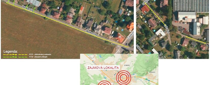 Cvikov, Wolkerova, Zahradní - rekonstrukce vodovodu 
