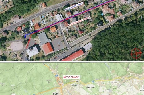 Dubí, Bezručova – rekonstrukce kanalizace a vodovodu