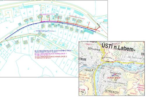 Ústí nad Labem, Jeseninova_II.část - rekonstrukce vodovodu a kanalizace