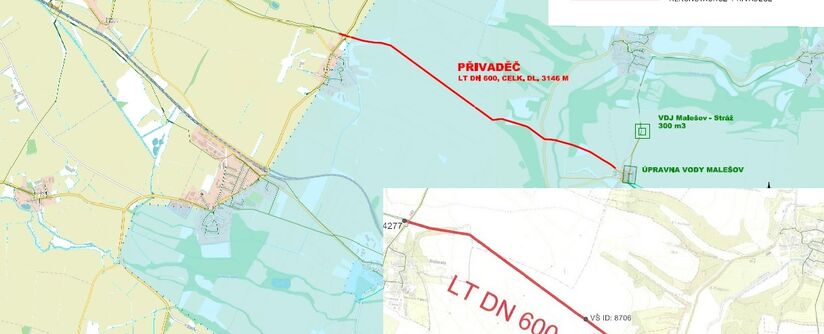 Hoštka, AŠ Malešov – Polepy, VPŠ Hrušovany – rekonstrukce přivaděče